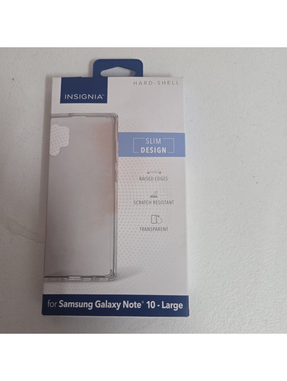 Insignia slim, transparent hard-shell phone case designed for the Samsung Galaxy